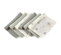 Jané Lot de 6 Langes Bébé 35x35 cm, Coton et Bambou Naturel, Multiusage, Hypoallergéniques, Écologiques, Vert