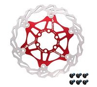 JaneEyre Disque de frein flottant vélo 160 mm / 180 mm / 203 mm, rotor de vélo avec 6 boulons pour VTT BMX (Rouge 160 mm)
