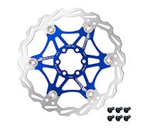 JaneEyre Disques de frein 160 mm, 180 mm, 203 mm, disques de frein de vélo, disques de frein flottants de VTT, accessoires d'équitation à verrouillage central (Bleu 180mm)