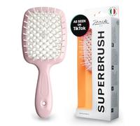 Janeke Superbrush Brosse démêlante avec poils antistatiques pour lisser les cheveux, brosse ventilée pour brushing, parfaite pour les cheveux bouclés, épais, ondulés ou fins (rose)