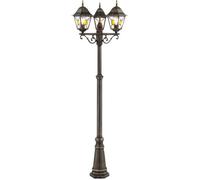 Lampadaire extérieur JANEL - BRILLIANT - noir doré - métal/verre - 3x60W - IP44