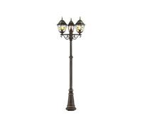 JANEL Lampadaire extérieur - Noir doré - E27 max 3x60W - Ampoule non incluse