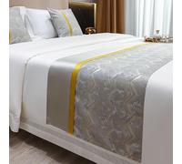 JANEMUA Chemin de lit, écharpe de lit, soie douce, décoration de literie tendance pour chambre à coucher, quatre saisons disponibles, convient pour les hôtels, les chambres à coucher, les auberges
