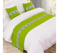 JANEMUA Chemin de lit & écharpes imprimé graphique Coureur de lit et coussins assortis, serviette d'hôtel et d'hôtellerie, couverture de lit d'intérieur et de petit déjeuner, couverture de lit en