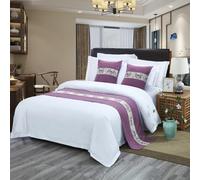 JANEMUA Chemin de lit et écharpes Chemin de lit et coussins assortis, Drap de luxe pour hôtel et maison d'hôtes, Couvre-lit moderne, Foulard de lit doux1||160 x 50 cm pour lit de 1 m