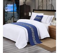 JANEMUA Chemin de lit et écharpes Chemin de lit et coussins assortis, Drap de luxe pour hôtel et maison d'hôtes, Couvre-lit moderne, Foulard de lit doux1||160 x 50 cm pour lit de 1 m