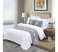 JANEMUA Chemin de lit et écharpes Chemin de lit et coussins assortis, Drap de luxe pour hôtel et maison d'hôtes, Couvre-lit moderne, Foulard de lit doux1||160 x 50 cm pour lit de 1 m