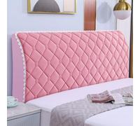JANEMUA Housse De Tête De Lit À Motif Losange De Couleur Unie, Housse De Tête De Lit en Jacquard Souple, Housse De Protection Anti-Collision Et Anti-poussière-Pink||150cm