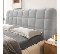 JANEMUA Housse de tête de lit épaisse, Universelle et Extensible, Lavable et Anti-poussière, pour lit Queen Size et King Size-Light Gray||Within 180cm*70cm