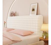 JANEMUA Housse de tête de lit Extensible, Petite Housse de Protection carrée en Jacquard Anti-poussière pour Chambre à Coucher, Queen Size et King Size- Cream|| 160cm