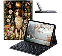 JANENFNA Étui pour tablette avec clavier pour iPad Air 10,9", iPad Air 5e/4e génération 2022/2020, étui fin amovible avec clavier Bluetooth sans fil pour iPad Pro 11", fenêtre de Noël