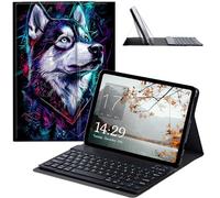 JANENFNA Étui pour tablette avec clavier pour iPad Air 10,9", iPad Air 5e/4e génération 2022/2020, étui fin amovible avec clavier Bluetooth sans fil - Pour iPad Pro 11" - Husky fluo