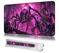 JANENFNA Tapis de jeu pour MTG, 61 x 35,6 cm, Dark Spider Fantasy | Base en caoutchouc antidérapant de 2 mm avec bords cousus, surface lavable en machine et sac de rangement pour jeux Magic The