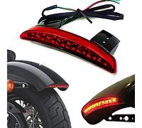 JaneShop LED Moto Stop Frein Arrière Fender Astuce Feux Arrière Feu Signal Signal Pour Harley Sportster Nightster 883 1200 Xl (rouge)