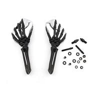 JaneShop Moto Universal Skull alliage d'aluminium Rétroviseurs Squelette Pour Replacement for Intruder Volusia/Yamaha/Shadow (Noir & Chorme)