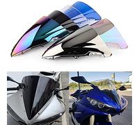 JaneShop Pare-Brise de Pare-Brise de déflecteurs de Vent de Double Bulle de Moto pour Yamaha YZF R6 2003 2004 2005 (Noir)