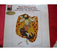 Janet Baker, mezzo soprano - Shéhérazade, Ravel - Les nuits d'été, Berlioz - Janet Baker, mezzo soprano + feuillet avec le texte des enregistrements du vinyle reproduit - Orchestre Philharmonia, direction : Sir John Barbirolli, vinyle EMI anglais ASD 2444 de 1968 - excellente version de référence