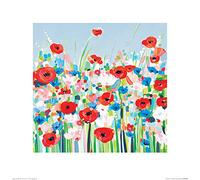 Janet Bell (Cornflowers & Poppies 40 x 40 cm Toile Imprimée