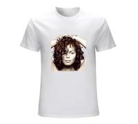 Janet Jackson Janet Men's T-Shirt Unisex White Cotton Hip Hop Print Tee Shirts L