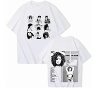 Janet Jackson T-Shirt Pur Coton col Rond Manches Courtes Harajuku Unisexe T-Shirt décontracté Hip-hop Haut-Black||XS