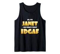 Janet Joke IDGAF Meme Funny Halloween Costume for Janets Débardeur