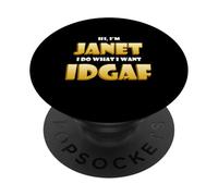 Janet Joke IDGAF Meme Funny Halloween Costume for Janets PopSockets PopGrip Adhésif