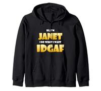 Janet Joke IDGAF Meme Funny Halloween Costume for Janets Sweat à Capuche
