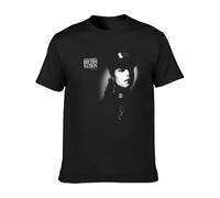 Janet Music Jackson T-Shirt en Coton pour Hommes T-Shirt d'été décontracté à col Rond surdimensionné Unisexe à Manches Courtes Hip-hop Street rétro Haut Noir-XS