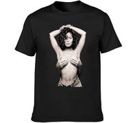 Janet Music Jackson T-Shirt en Coton pour Hommes, Y2K, été, Harajuku, surdimensionné, Unisexe, Manches Courtes, Hip Hop Street rétro, Haut Noir-XS
