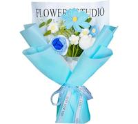 Janeuinque Bouquet Fleur Artificielle Cadeau Femme | Tricotées Artificielles Fleur | Cadeaux Original | Femme Maman Grand Mere | Anniversaire Noel