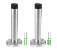 JaneYi (2 Pièces) Butées de Porte Arrêt de Porte en Inox Ø49x120mm Lourd Devoir Mur Butoir de Porte avec Amortisseur de Bruit Caoutchouc - Allonger le Pare-Chocs Protéger la Poignée Meubles Porte Mur