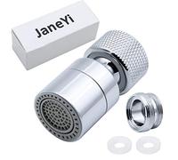 JaneYi 360° Pivotant Aérateur de Robinet Laiton 2 Modes Réglable Cuisine Robinet Filtre Barboteur avec Adaptateur de Buse - pour Robinets avec Buse à Filetage Externe M22 ou Fil Interne M24