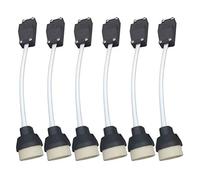 JaneYi (6 Pièces) GU10 Support de Lampe Base en céramique Et Bornier/Pont Avec Câble et Manchon Isolant - Douille D'ampoule Connecteur Adaptateur pour LED et Halogène