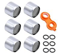 JaneYi (6 pièces)robinet Aérateur Remplacement M22 Inox Cuisine Salle de Bain Filtration Barboteur Économiseur d'eau Becs Filetage Femelle Joints en Caoutchouc Clé d’aérateur