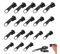 JanFebMar 18 Pièces Curseur Fermeture Eclair, Curseur Charnière de Rechange, Curseur Fermeture Eclair Clipsable Kit Réparation pour Vestes, Manteaux, Valises