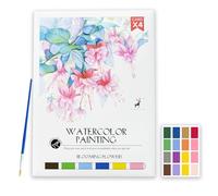 JanFebMar Livre de Coloriage a L’eau, Cahiers D'aquarelle Anti Stress pour Adultes, Livre Magique à l'Eau 12 Couleurs, Magic Water Book