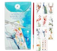 JanFebMar Livre de Coloriage a L’eau, Cahiers D'aquarelle Anti Stress pour Adultes, Livre Magique à l'Eau 12 Couleurs, Magic Water Book pour Débutants Adolescents Adultes Cadeau Creatif