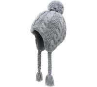 JANGANNSA Winter Peruvian Hat Earflap Fleece Lined Pompon Knit Hat Beanie for 3-5T Baby Girls