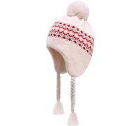 JANGANNSA Winter Peruvian Hat Earflap Fleece Lined Pompon Knit Hat Beanie for 3-5T Baby Girls