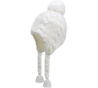 JANGANNSA Winter Peruvian Hat Earflap Fleece Lined Pompon Knit Hat Beanie for 6-10T Baby Girls