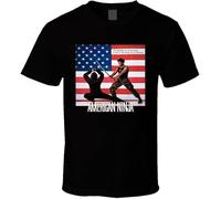 JANGJWEE American Ninja Martial Arts 80's Action Retro Ninja Movie T Shirt Manches Courtes(XX-Large)
