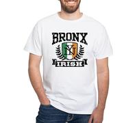 JANGJWEE Bronx NY Irish White T Shirt Men's 100% Cotton, Classic Graphic White T-Shirt Manches Courtes(XX-Large)