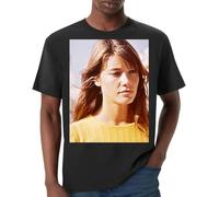 JANGJWEE Francoise Hardy - Premium Men's Crewneck T-Shirt Manches Courtes(X-Large)