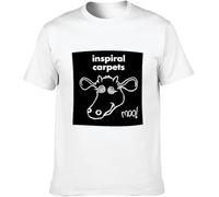 JANGJWEE Men's Casual Shirt Inspiral Carpets Madchester Happy Mondays Colours Button Closure White Manches Courtes(Large)