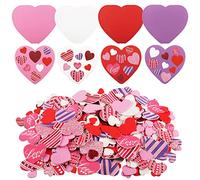 Jangostor 372 Pièces Stickers Mousse Coeur Saint Valentin, 360 Pièces Glitter Coeur Forme Autocollant et 12 Pièces Mixte Couleur Coeur Autocollant pour Saint-Valentin Anniversaire Décoration
