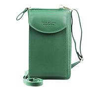 Jangostor Femmes Portefeuille Sac À Bandoulière En Cuir, Épaule, pour les téléphones de moins de 6,3 pouces (Green)