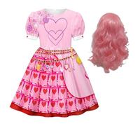 JANGZIIA Descendant 4 Costume, Rise of Red Bridget Déguisement Descendants pour Enfant Deguisement Halloween Carnaval Anniversaire Faire la Fête Fille 3-13 Ans