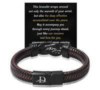 Janhavi Bracelet pour homme, bracelet personnalisé pour homme, gravé avec initiales et « Love You Forever », cadeau pour papa, mari, petit ami, fils, petit-fils, frère, oncle, cadeau d'anniversaire