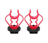 Janhiny Lot de 2 adaptateurs universels MicShock Mount pour support de chaussure froide en plastique ABS de rechange pour microphones narguil閟 Noir et rouge