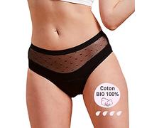 JANICE Culotte Menstruelle Taille Haute Coton Bio - Ultra Absorbant Flux Abondant - Règles Post Accouchement Incontinence Périodique Lavable (Culotte Inna, XL)